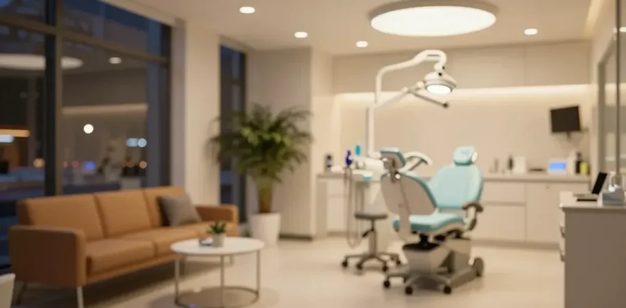 Beylikdüzü'nde gece açık acil diş kliniği ve modern bekleme alanı